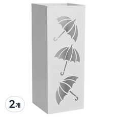 히키스 컴팩트 스틸 우산꽂이 R05, 2개, 화이트