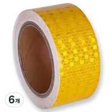 TIS 高亮度蜂巢反光膠帶, 黃色, 6個