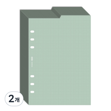 PLEPIC 6孔雙面索引活頁補充內頁 鉛綠色, 2個, 30張
