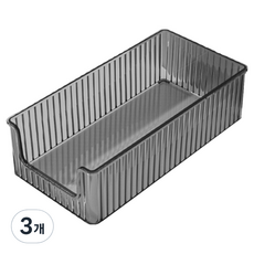 KODACHIEF 데스크정리함 4타입 10.2 x 5.7 x 20.2 cm, 투명 블랙, 3개