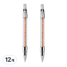 마켓A 셀프 네일 도구 실리콘 펜, 12개, 오렌지