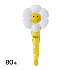 마켓감성 데이지 풍선막대, 화이트, 80개