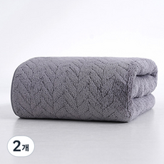 Woni's house 大型超細纖維浴巾, 2個, 深灰色