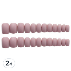 霧面混搭配色凝膠美甲貼片 短版 24p, NT009 灰粉色, 2個