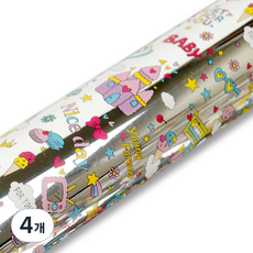 좋은기븐 캔디팝 롤 비닐 메탈 포장지 대, 실버, 4개