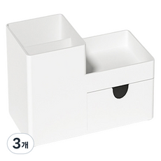 루이노리브 책상정리 필수템 서랍형 데스크 수납함 19 x 9.5 x 9.8 cm, 화이트, 3개