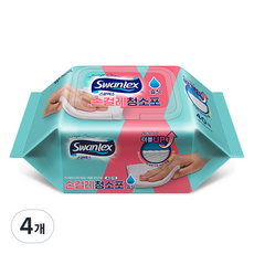 스완렉스 손걸레 청소포 70gsm 40p, 4개