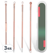 피니어스 스테인리스 블랙헤드 핀셋 4종 세트 B타입, 3세트