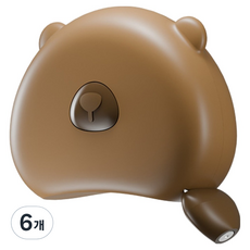 동아피엠에스 자석고정 곰돌이 줄자 브라운, 6개, 150cm