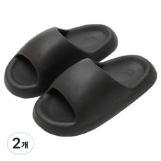 Goodthing 胖胖EVA層間隔音拖鞋, 黑色, 2個