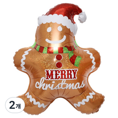 그라보벌룬 은박풍선 진저브래드맨, 브라운, 2개