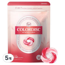 CLA 5in1 퍼퓸 컬러디스크 하이브리드 캡슐 세탁세제 스윗베리, 40개입, 5개