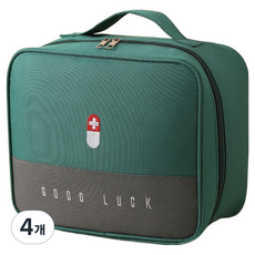 리빙포켓 비상약 구급약 방수 파우치 그린 라지, 4개