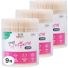 comet 廚房雙面圓筒牙籤, 500入, 9個