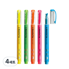 KOKUYO 國譽 Beetle Tip 3WAY 螢光筆套組, 混色, 4組