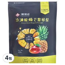 陳稼莊 冷凍乾燥芒果鳳梨, 100g, 4包