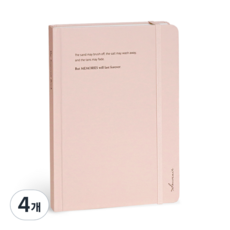 아이코닉 수베니어 B6 밴드 양장노트 라인, 02 Powder pink, 4개
