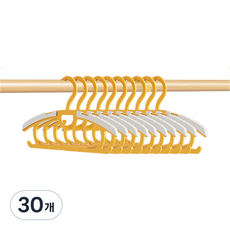 솔브리빙 아동용 논슬립 곰돌이 길이조절 옷걸이, 옐로우, 30개