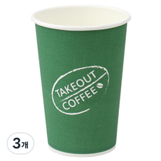 아이엔피 SS 그린 빈 디자인 종이컵 270ml, 3개, 50개입
