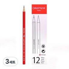 CARAN D'ACHE 瑞士卡達 雪绒花鉛筆 12入, 乙肝, 3套