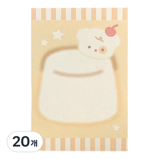 마켓감성 큐트디자인 떡메모지, 카라멜 곰푸딩, 20개