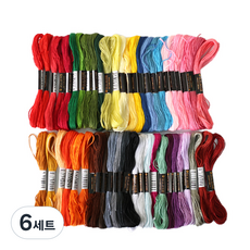 莫罕十字繡線50色套裝, 混色, 6組
