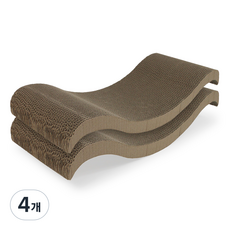 로위드 고양이 우드 쇼파 스크래쳐 리필, 혼합색상, 4개