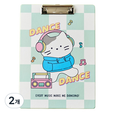 Modern House Butter Shop Dance Dance 牛奶貓 A4文件板, 2個, 薄荷綠