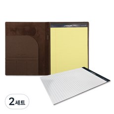 KKOMKKOMI 黏土活頁夾 A4+法律便條紙 2種, 棕色（粘合劑）、黃色、白色（豪華墊）, 2套