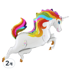 GRABO BALLOONS 彩虹獨角獸身體鋁箔氣球, 2個, 混合顏色