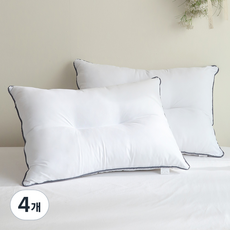 I'm Living 飯店用重型木炭線超細纖維 C 型枕墊, 白色, 4個