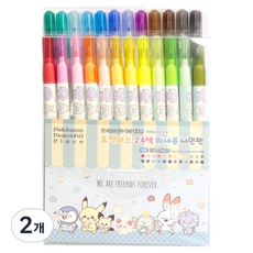 Feelbox 寶可夢 24色可水性簽字筆, 隨機出貨, 2個