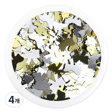 젤로젤로 리본의 정석 네일 글리터, GL109 실버 골드, 4개