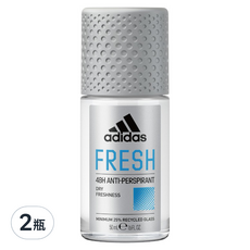adidas 愛迪達男性制汗滾珠勁涼舒爽 有效抑制汗水異味 持久散發清新香氣, 50ml, 2瓶