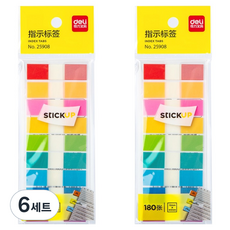 deLi 得力 9色標籤索引貼紙組, 6套, 180入