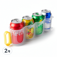 에르보 냉장고정리 캔음료 트레이 4구, 레몬, 2개