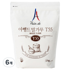 아뺑드 밀가루 T55, 6개, 1kg