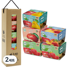 네츄럴누바 유기농 생과일 퓨레 사과배 200g + 사과 200g + 복숭아 200g + 딸기 200g x 2p 선물세트, 사과배, 사과, 복숭아, 딸기, 2세트