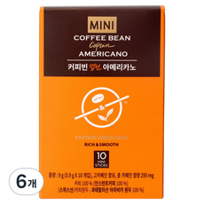 커피빈 캡틴 아메리카노 커피믹스 미니, 900mg, 10개입, 6개