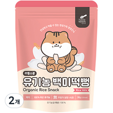 리틀스푼 쌀과자 유기농 떡뻥 과자, 백미, 30g, 2개