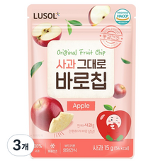 루솔 과일칩 사과 그대로 바로칩, 15g, 3개