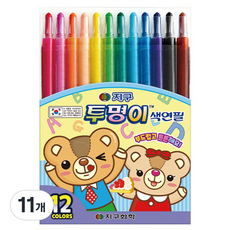 지구화학 투명이 색연필 12종 세트, 12색, 11개