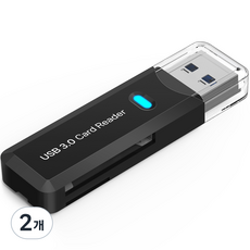 홈플래닛 USB 3.0 SD MSD 블랙박스 카드리더기, RD-A01, 블랙, 2개