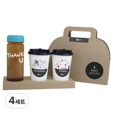 1AM 쥬뗌므 블랜딩 프리미엄 차세트, 크라프트 패키지 + 티백세트(테이크아웃잔 2p + 얼그레이 블라썸 3p + 트리플 베리 3p) + THANK U 보틀 스티커 + 트라이탄 보틀 +  메리크리스마스 패키지 스티커, 4세트