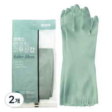 코멕스 면코팅 고무장갑, MINT, 소(S), 2개