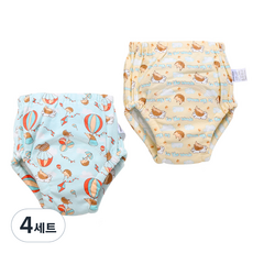 베베니즈 유아용 큐트패턴 배변훈련 팬티 2종 세트, 고슴도치, 4세트