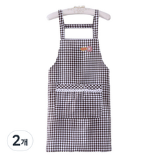 DAYSOY 可愛格紋圍裙, 26 花朵棕色, 2個