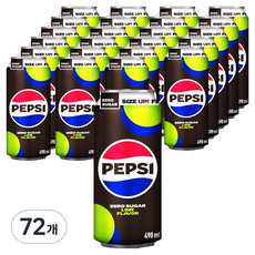 펩시 콜라 제로슈거 라임향, 490ml, 72개