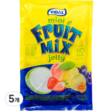 [쿠팡수입] 비달 미니 프룻 믹스 젤리, 375g, 5개