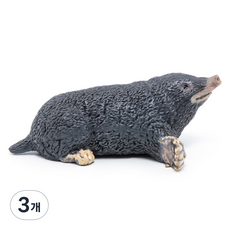 파포 야생 동물 두더지 피규어, 혼합색상, 3개